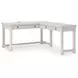 Robbinsdale Antique White L Shaped Home Office Desk with USB Charging