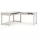 Robbinsdale Antique White L Shaped Home Office Desk with USB Charging