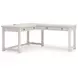 Robbinsdale Antique White L Shaped Home Office Desk with USB Charging