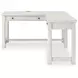 Robbinsdale Antique White L Shaped Home Office Desk with USB Charging