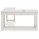 Robbinsdale Antique White L Shaped Home Office Desk with USB Charging