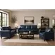 Halwyn Navy Leather Living Room Set