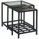 Mackintosh Brown and Gray Rectangular Glass Top Nesting End Tables