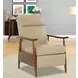 Hampton Shoreham Cream Leather Push Thru The Arms Recliner