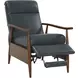 Hampton Roma Bluegray Leather Push Thru The Arms Recliner