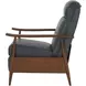 Hampton Roma Bluegray Leather Push Thru The Arms Recliner