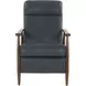 Hampton Roma Bluegray Leather Push Thru The Arms Recliner