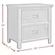 Brooklyn White 2 Drawer Nightstand with USB Charging