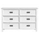 Brooklyn White 6 Drawer Dresser