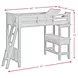 Brooklyn White Twin Storage Loft Bed with Ladder and Integrated Speaker Desk