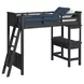 Brooklyn Charcoal Twin Storage Loft Bed with Ladder and Integrated Speaker Desk