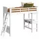 Brooklyn White Twin Storage Loft Bed with Ladder and Integrated Speaker Desk