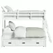 Brooklyn White Twin Over Full Storage Bunk Bed with Ladder and Trundle