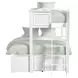 Brooklyn White Twin Over Full Storage Bunk Bed with Ladder and Trundle