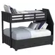 Brooklyn Charcoal Twin Over Full Storage Bunk Bed with Staircase and Trundle