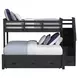 Brooklyn Charcoal Twin Over Full Storage Bunk Bed with Staircase and Trundle
