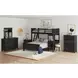 Brooklyn Charcoal Twin Over Full Storage Loft Bed with Ladder and Integrated Speaker Desk