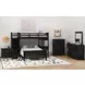 Brooklyn Charcoal Twin Over Full Storage Loft Bed with Staircase and Integrated Speaker Desk