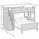 Brooklyn Charcoal Twin Over Full Storage Loft Bed with Staircase and Integrated Speaker Desk
