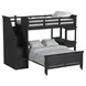 Brooklyn Charcoal Twin Over Full Storage Loft Bed with Staircase and Integrated Speaker Desk