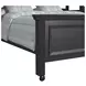 Brooklyn Charcoal Twin Over Full Storage Loft Bed with Staircase and Integrated Speaker Desk