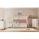 Brooklyn White Twin Over Twin Bunk Bed with Ladder and Trundle