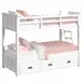 Brooklyn White Twin Over Twin Bunk Bed with Ladder and Trundle