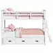Brooklyn White Twin Over Twin Bunk Bed with Ladder and Trundle