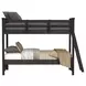 Brooklyn Charcoal Twin Over Twin Bunk Bed with Ladder