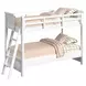 Brooklyn White Twin Over Twin Bunk Bed with Ladder