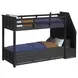 Brooklyn Charcoal Twin Over Twin Storage Bunk Bed with Staircase and Trundle