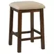 Drew Dark Taupe and Dark Walnut Upholstered 4 Piece Bar Table Set with USB Charging