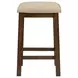 Drew Dark Taupe and Dark Walnut Upholstered 4 Piece Bar Table Set with USB Charging