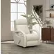 Harlee Troy Cream Leather Swivel Glider Recliner