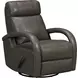Harlee Ryegate Gray Leather Swivel Glider Recliner