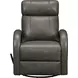 Harlee Ryegate Gray Leather Swivel Glider Recliner
