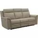 Harper Berlin Taupe Leather 85" Power Reclining Sofa with Power Lumbar and USB Charging