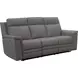 Harper Berlin Cement Leather 85" Power Reclining Sofa with Power Lumbar and USB Charging