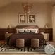 Hatia Sienna Red Basketweave Queen Panel Bed