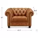 Haworth Saddle Leather Upholstered Accent Chair with Nailhead Trim