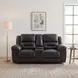 Hazen Black Double 81" Reclining Loveseat with Center Console