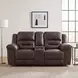 Hazen Dark Brown Double 81" Reclining Loveseat with Center Console