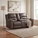 Hazen Dark Brown Double 81" Reclining Loveseat with Center Console