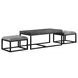 Yukon Brown Rectangular Nesting Coffee Table with 2 Stools