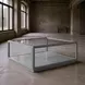 Glaze Vintage Blue Square Glass Top Cocktail Table