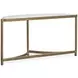 Cassidy Aged Brass and Volakas Classic Demilune Glass Top Sofa Table