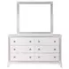 Cassie White 6 Drawer Dresser and Rectangular Mirror