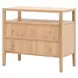 Highland Natural Oak Open Shelf 2 Drawer Nightstand