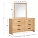 Laramie Honey Wheat 6 Drawer Dresser with Rectangular Mirror