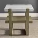 Perth White Square Marble Top End Table